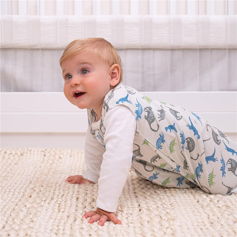 HALO SleepSack Wearable Blanket 100% Cotton 0.5 TOG - Watercolor Dinos, Medium Image 4