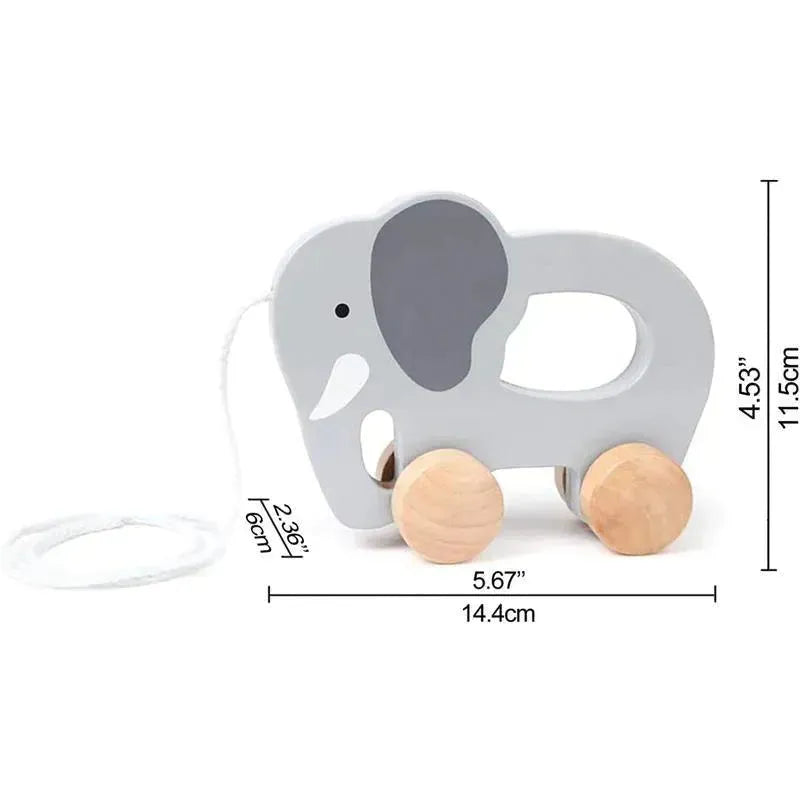 Hape - Elephant Wooden Push and Pull Toddler Toy Image 3