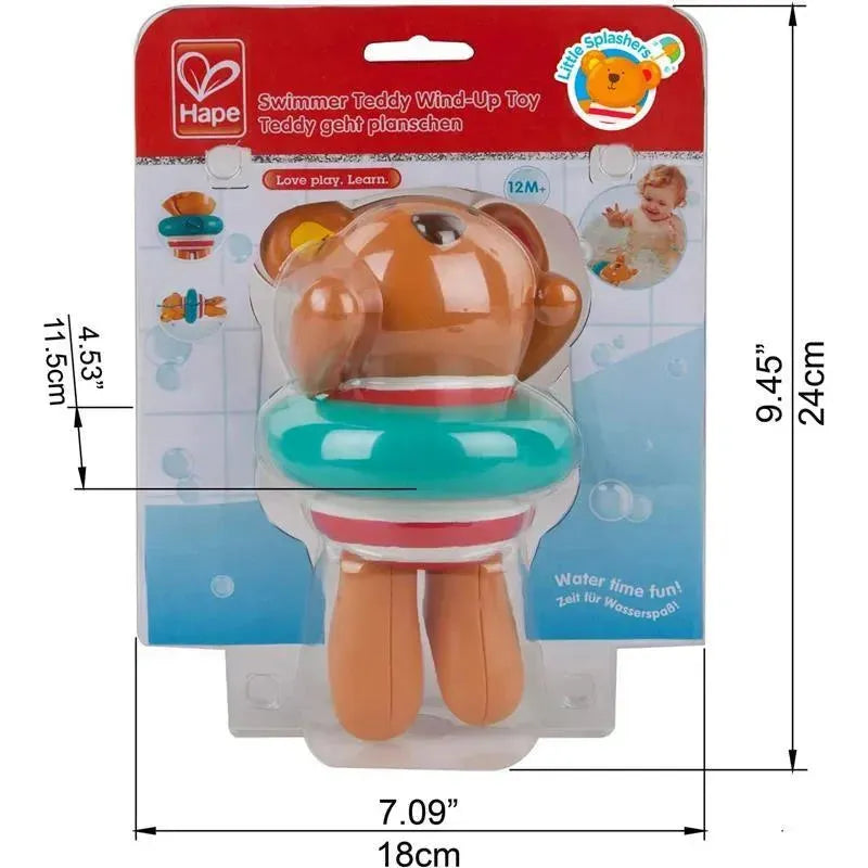 Hape - Kids Little Splashers Swimmer Teddy Wind-Up Bath Toy Image 5