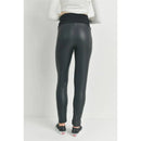 Hello Miz - Faux Leather Maternity Over The Bump Leggings, Black Image 4