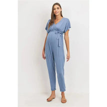 Hello Miz - Kimono Sleeve Maternity Nursing Jumpsuit, Denim Image 1