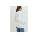 Hello Miz - Modal Jersey V-Neck Basic Long Sleeve Shirt, Ivory Image 4