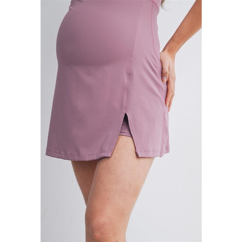 Hello Miz Racerback Active Maternity Mini Dress with Inner Shorts Image 4