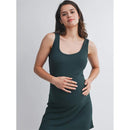 Hello Miz Ribbed Maternity Active Mini Dress With Inner Shorts Hunter Green Image 1