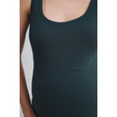 Hello Miz Ribbed Maternity Active Mini Dress with Inner Shorts, Hunter Green Image 3