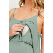 Hello Miz - Solid Maternity Nursing Maxi Dress, Sage Image 2