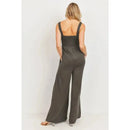 Hello Miz - Square Neck Smocked Maternity Flared Jumpsuit, Olive Image 2