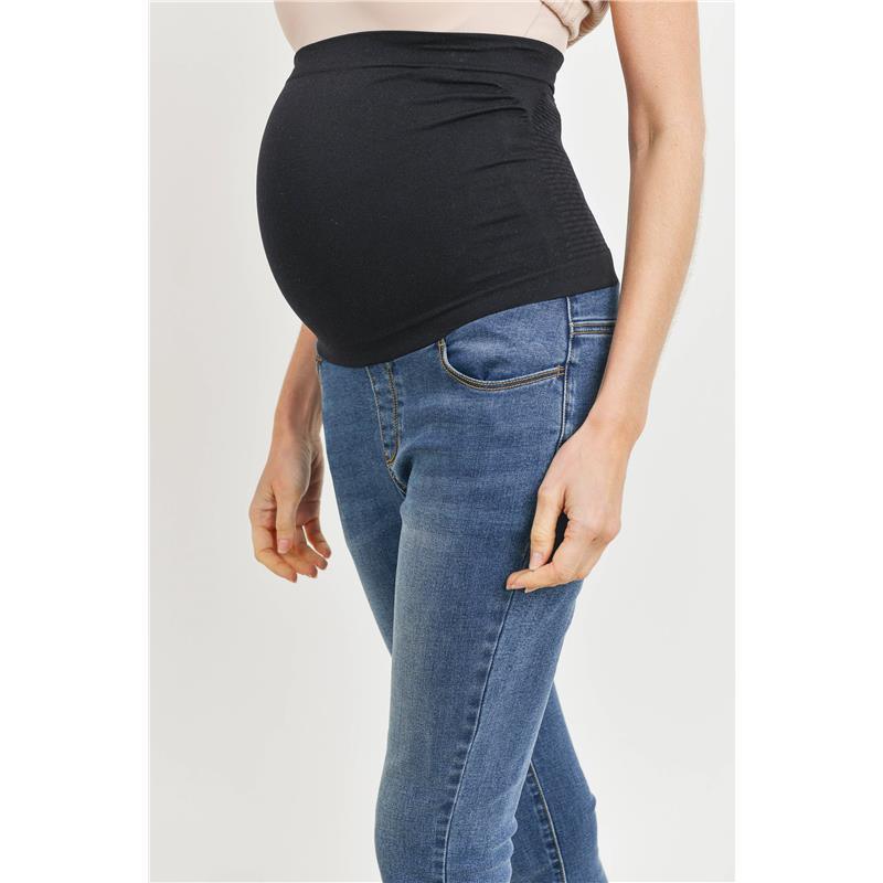 Hello Miz - Stretch Skinny Maternity Denim Jean With Belly Band, Dark Image 5