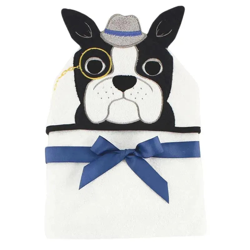Hudson Baby Animal Face Hooded Towel, Bull Dog Image 1