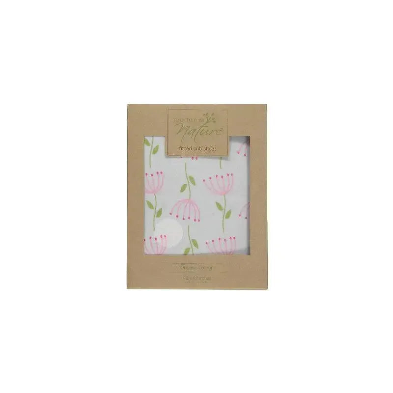 Hudson Baby Organic Cotton Fitted Crib Sheet, Flower Image 2