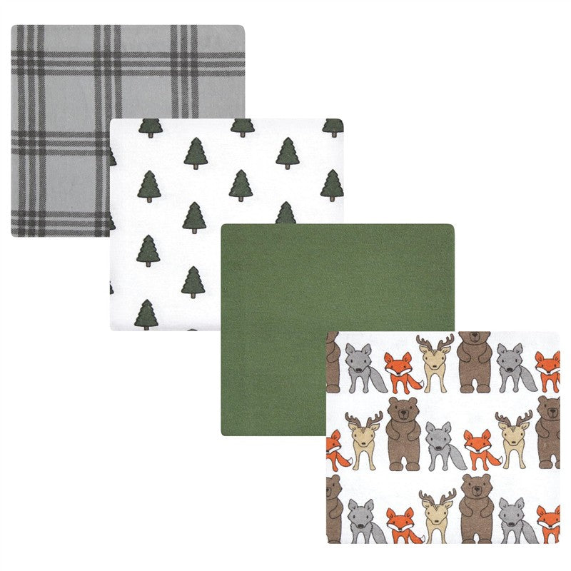 Hudson Baby Unisex Baby Cotton Flannel Receiving Blankets, Wild Forest, One Size Image 1