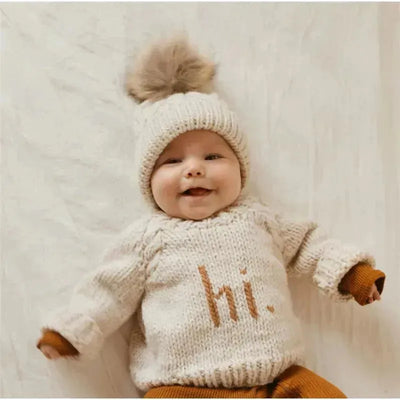 Huggalugs - Hi. Pecan Crew Neck Sweater Baby & Toddler Image 1