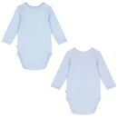 Hugo Boss - 2Pk Baby Boys Blue Logo Bodysuits, Pale Blue Image 2