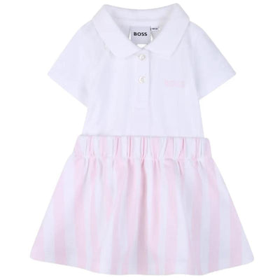Hugo Boss Baby 2-In-1 Effect Dress Polo-Style, Light Pink Image 1