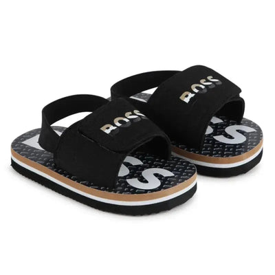 Hugo Boss Baby - Aqua Slides Boy, Black And Beige Image 1