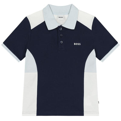 Hugo Boss Baby - Boy Colorblock Short Sleeve Polo Navy Image 1