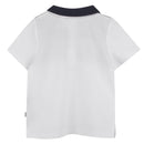 Hugo Boss Baby - Boy Colorblock Short Sleeve Polo White, Beige And Navy Image 2