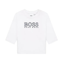 Hugo Boss - Baby Boy Cotton Jersey Long Sleeve With Logo, White Image 1