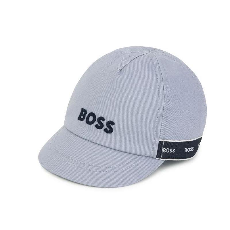 Hugo Boss - Baby Boy Cotton Twill Cap With Logo, Blue Image 1