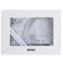 Hugo Boss Baby - Boy Knit Hat & Footie Set, Blue Image 4