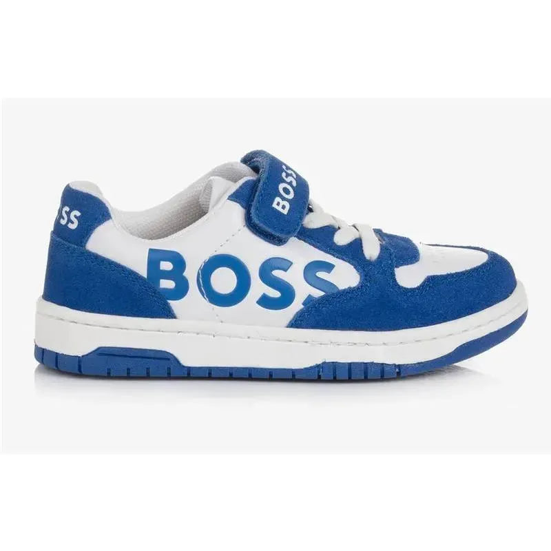 Hugo Boss Baby - Boy Mini Me Suede Sneakers, Blue Image 3