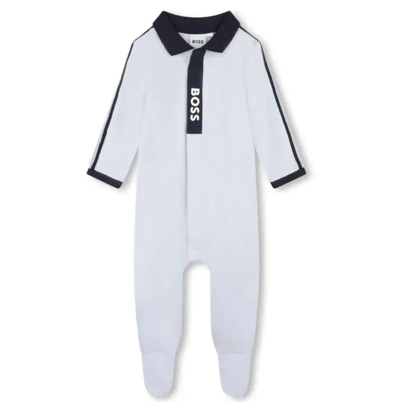 Hugo Boss Baby - Boy Polo Footie, Light Blue Image 1