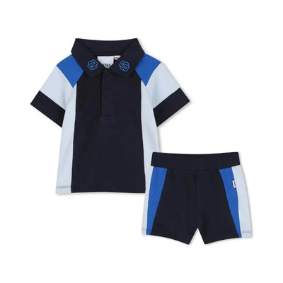 Hugo Boss Baby - Boy Set Polo & Shorts Light Blue & Navy Image 1