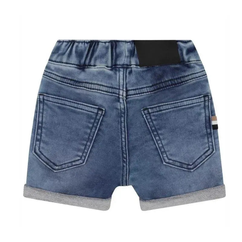 Hugo Boss Baby - Boy Whiskering Effect Denim Shorts, Double Stone Image 2