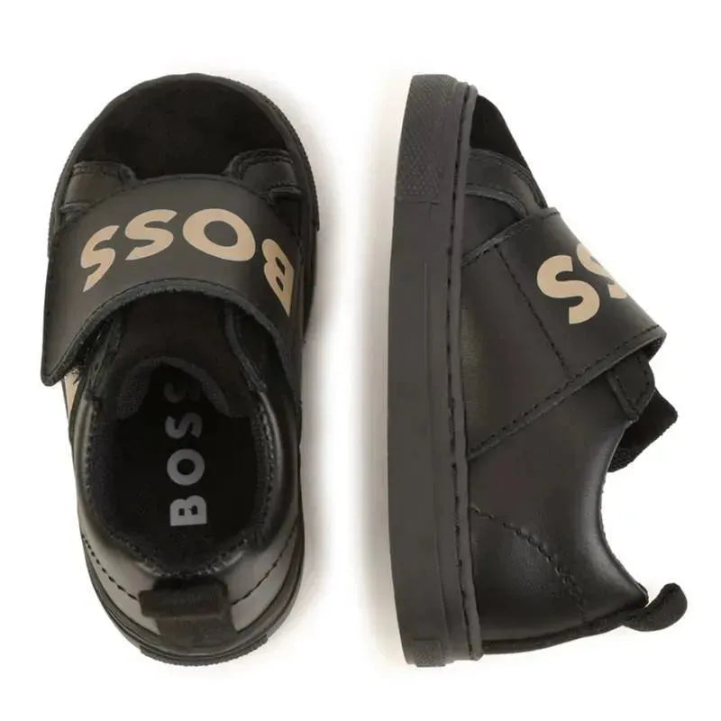 Hugo Boss Baby - Boys Black Velcro Logo Trainers Image 2