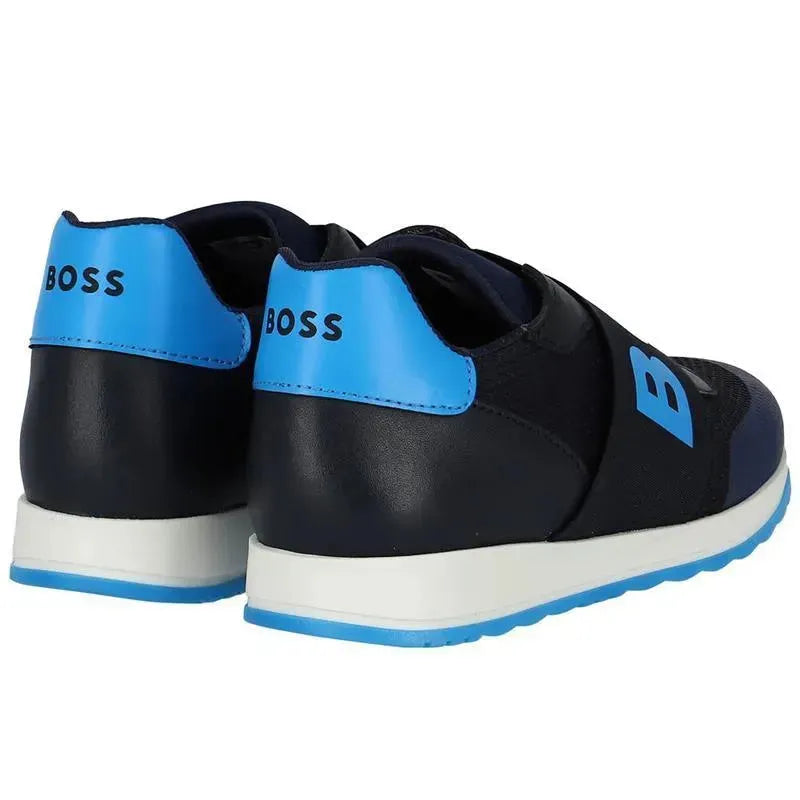 Hugo Boss Baby - Boys Elastic With Logo Sneakers, Navy Image 3