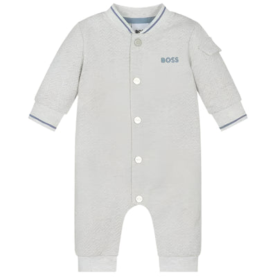 Hugo Boss Baby - Boys Grey Cotton Romper Image 1