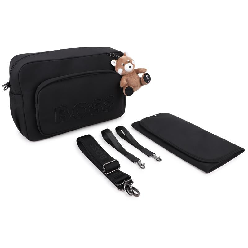 Hugo Boss Baby - Changing Bag With Red Panda Soft Toy Key Ring Black Image 3