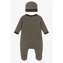 Hugo Boss - Baby Footie & Hat Set In Box, Black Image 2