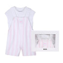 Hugo Boss Baby Girl Overalls & T-Shirt Set, Light Pink Image 1