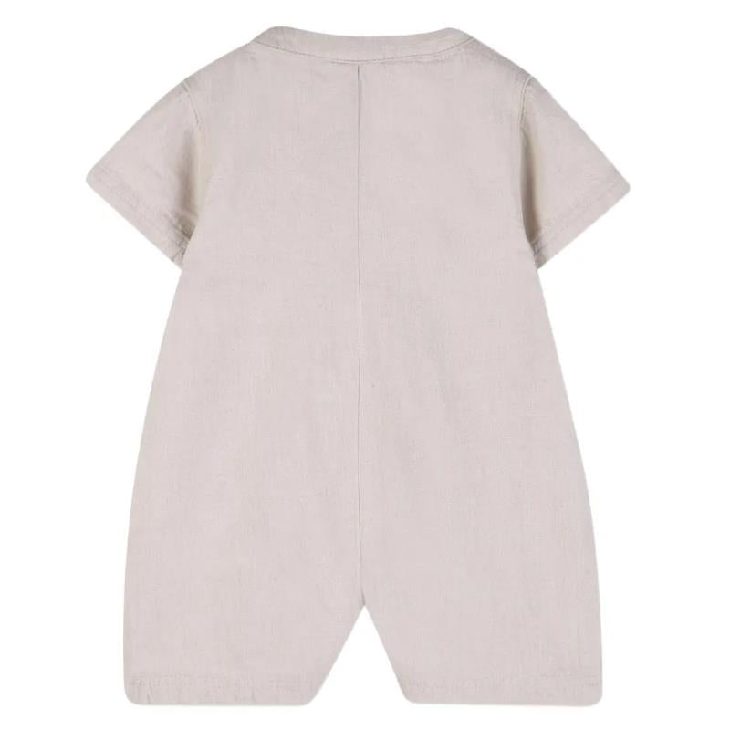 Hugo Boss Baby Infant Short Sleeve Linen Romper, Ivory Image 2
