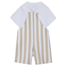 Hugo Boss Baby Infant Striped Overall & Tshirt Set, Stone Image 2