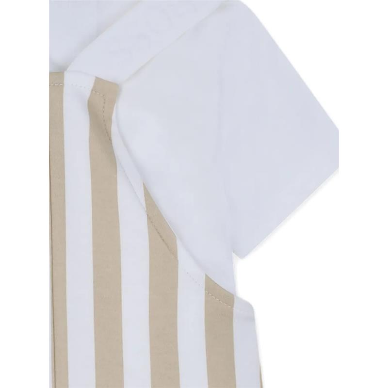 Hugo Boss Baby Infant Striped Overall & Tshirt Set, Stone Image 5
