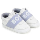 Hugo Boss Baby - Leather Slippers Boy Sneaker, White And Light Blue Image 1