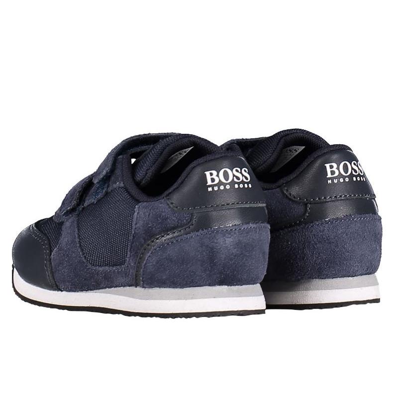 Hugo Boss Baby Leather & Suede Sneakers, Bright Blue Image 3