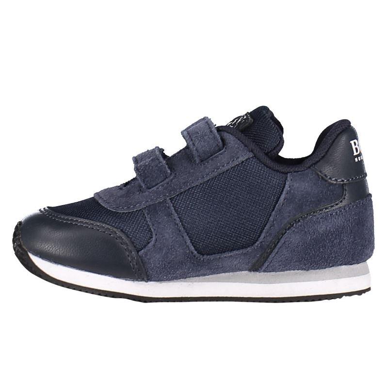 Hugo Boss Baby Leather & Suede Sneakers, Bright Blue Image 5