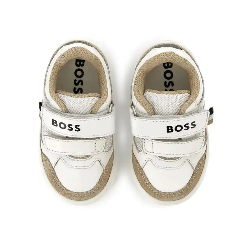 Hugo Boss Baby - Mini Me Sneaker Velcro Closure, White/Beige Image 5