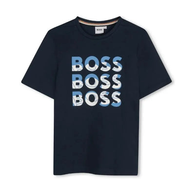 Hugo Boss Baby - Multi Logo Short Sleeve Tshirt Navy Image 1