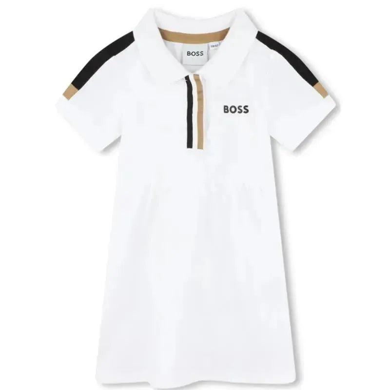 Hugo Boss Baby - Polo Dress Girl, White/Beige Image 1