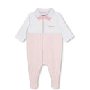 Hugo Boss Baby - Polo Footie Girl, White And Light Pink Image 1