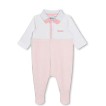 Hugo Boss Baby - Polo Footie Girl, White And Light Pink Image 1