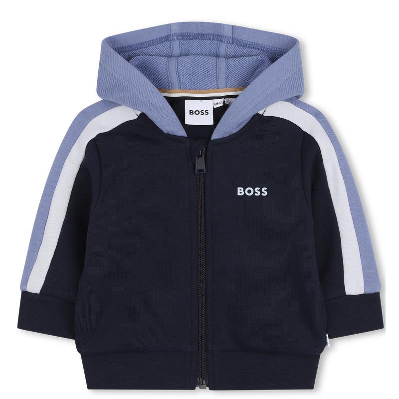 Hugo Boss Baby - Set Of Jogging Pants And Hooded Jogging Cardigan, Navy Image 3