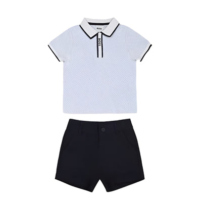 Hugo Boss Baby - Set Polo + Shorts Set, Pale Blue Image 1
