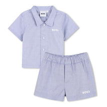 Hugo Boss Baby Shirt And Shorts Set Blue Image 1