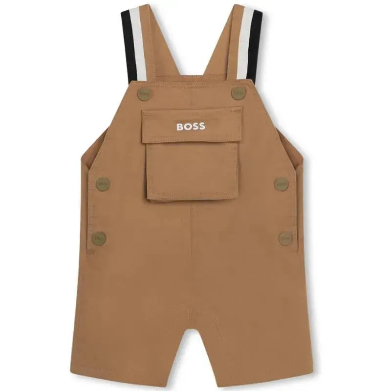 Hugo Boss Baby - Short Dungarees & Shoulder Strap, Beige Image 1