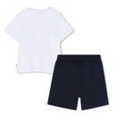Hugo Boss Baby Tee Shirt In Cotton Jersey And Bermuda Shorts, Navy Image 2